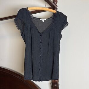 Chic Black Button-Down Women's Blouse